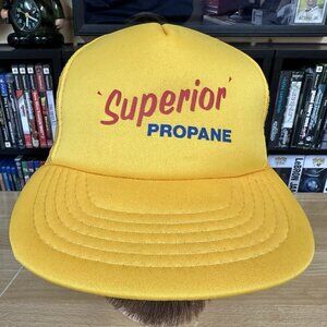 SUPERIOR PROPANE Trucker Hat Snapback Baseball Vintage 80s Gas Cap Retro